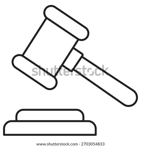 Gavel Safety Rules Judgment icon, Legal Judgment, Safety Regulations, Court Ruling, Rule Enforcement, vector