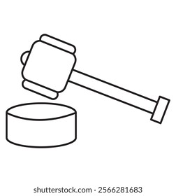 Gavel set icons. Judge gavels collection flat icon. Auction hammer icon. Gavel icon in different style. Court tribunal symbol - stock vector.