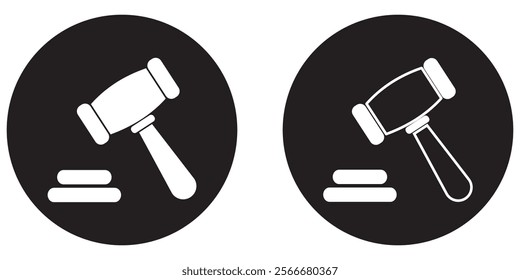 Gavel set icons. Judge gavels collection flat icon. Auction hammer icon. illustration for law and justice symbol and law study design eps 10