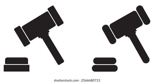 Gavel set icons. Judge gavels collection flat icon. Auction hammer icon. Gavel icon in different style. Court tribunal symbol - stock vector. gavel icon  illustration for law and justice symbol eps 10