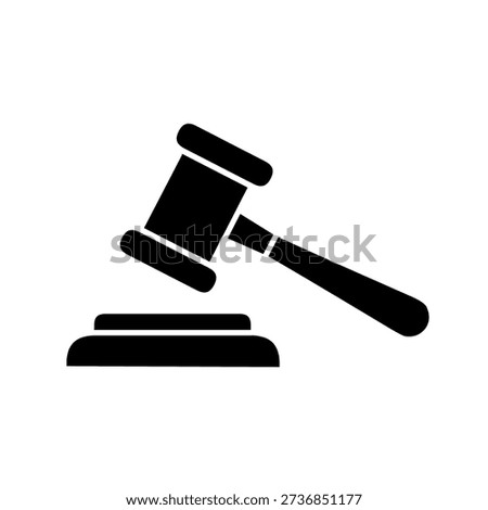 Gavel and sound block icon representing law justice and auction decisions