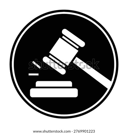 A gavel striking a sound block, symbolizing justice and authority in a courtroom setting. The gavel is poised to strike the block, creating a sense of anticipation and decision-making.