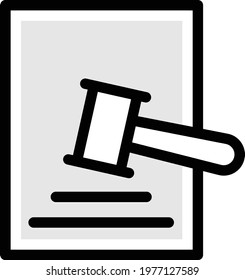 gavel vector colour line icon