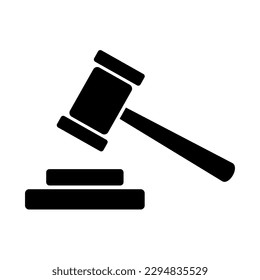 Gavel vector icon. Hammer symbol in flat style. Vector illustration isolated on white background