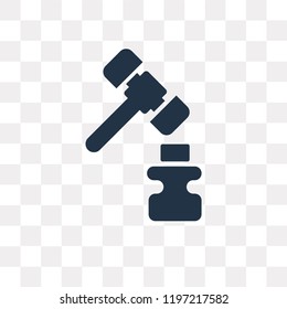 Gavel vector icon isolated on transparent background, Gavel transparency concept can be used web and mobile