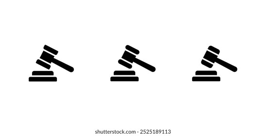 ícone de vetor de martelo. ícone de símbolo de martelo de juiz