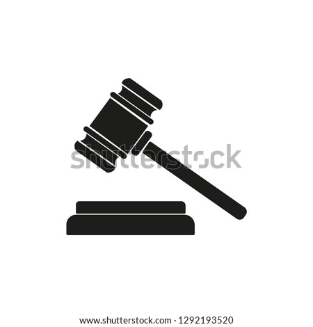 Gavel vector icon on white background