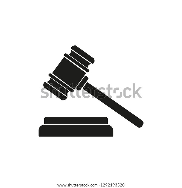 Gavel Vector Icon On White Background Stock Vector (Royalty Free