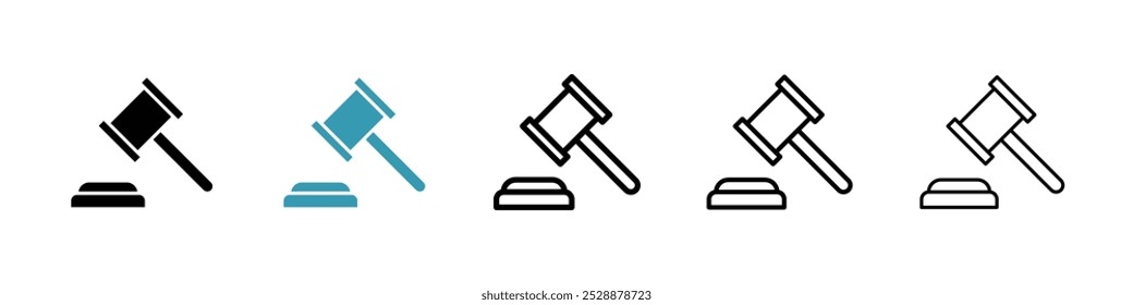 Icono de Vector de mazo en colores negro y azul.