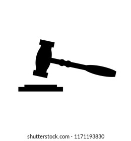 gavel vector icon silhouette, flat logo. punishment symbols.