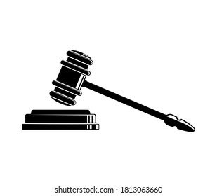 Gavel vector, law icon with 
judge's hammer symbols.