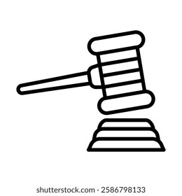 Gavel Vector Line Icon Design