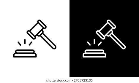 Gavel White Icon Set Design