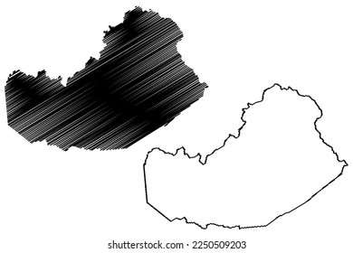 Gaviao municipality (Bahia state, Municipalities of Brazil, Federative Republic of Brazil) map vector illustration, scribble sketch Gaviao map
