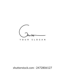 Gavin name signature logo vector design