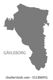 Gavleborg Sweden Map grey