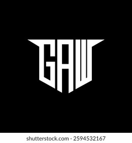 GAW letter logo design with white background in illustrator, vector logo modern alphabet font overlap style, calligraphy designs for logo, Poster, Invitation, etc.