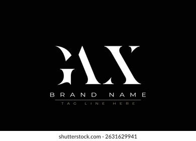 GAX abstract letter logo design. This logo is designed by three abstract letters.