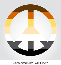 Gay bear pride flag in a form of peace symbol. Vector EPS 10