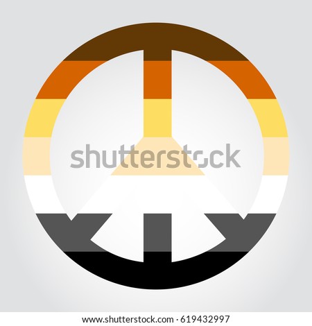 Gay bear pride flag in a form of peace symbol. Vector EPS 10