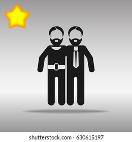 Gay black Icon button logo symbol concept high quality on the gray background
