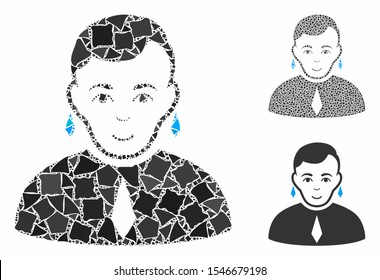 Gay composition of abrupt items in different sizes and shades, based on gay icon. Vector tuberous items are united into composition. Gay icons collage with dotted pattern.