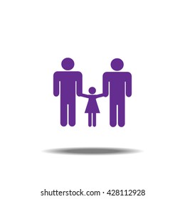Gay Couple With Daughter Single Icon