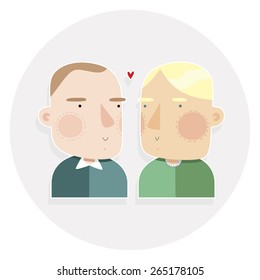 gay couple. faces of men