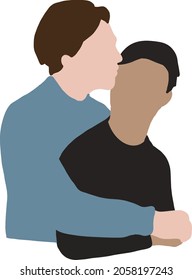 Gay couple hugging vector. LGBT pride