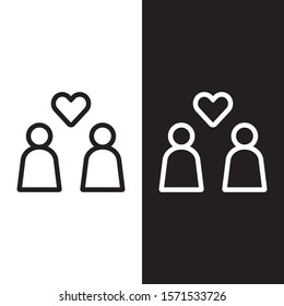 Gay couple icon illustration isolated vector sign symbol