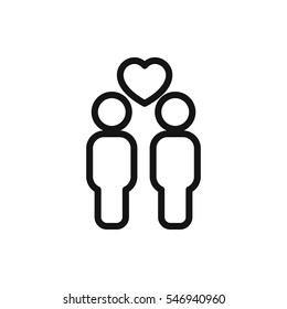 gay couple icon illustration isolated vector sign symbol