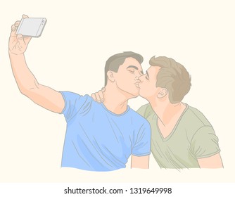 gay couple kissing