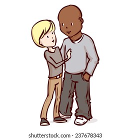 Gay couple in love. Hand drawn vector illustration.
