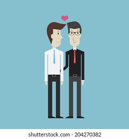 Gay couple in love - Vector