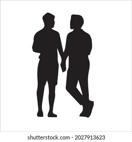 Gay Couple Silhouette Illustration and Vector