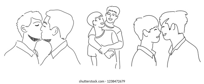 Gay couple
Simple hand-drawn vector illustration.