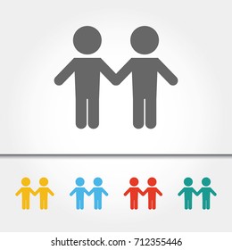 Gay Couple Single Icon Vector Illustration
