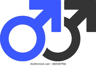 Gay Couple Symbol flat vector illustration. An isolated icon on a white background.