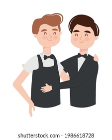gay couple in wedding attire