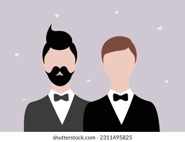gay couple wedding vector image