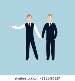 gay couple wedding vector image