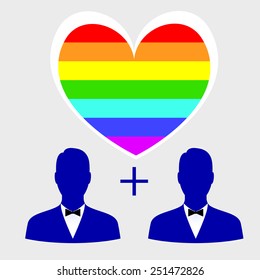 gay couples with a flag