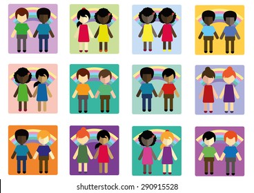 Gay couples set vector
