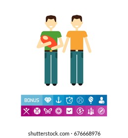 Gay family with baby