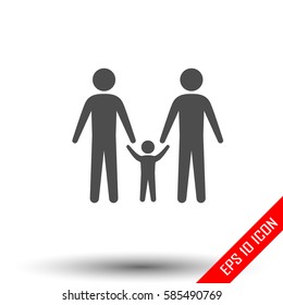 Gay Family Icon. Simple Flat Logo Of Gay Family Door On White Background. Vector Illustration.