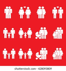 Gay Family Icons Set