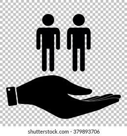 Gay family sign. Flat style icon vector illustration.