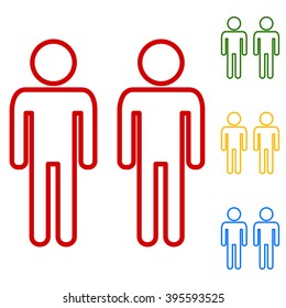 Gay family sign. Set of line icons
