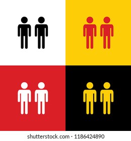 Gay family sign. Vector. Icons of german flag on corresponding colors as background.