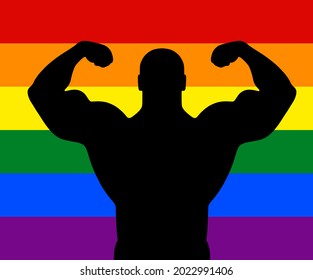 muscular gay men flag